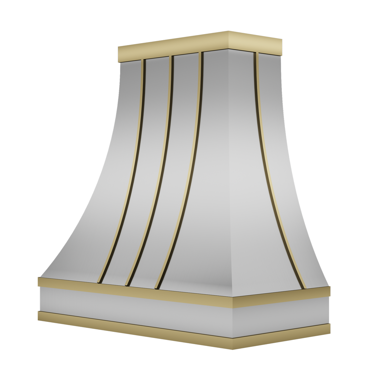 USA Modern Mixed-Metal Range Hood with Stainless Steel and Brass URHS-90-Custom Stainless Steel Range Hood > Luxury Kitchen Hood > High-End Metal Vent Hood-USA Range Hood