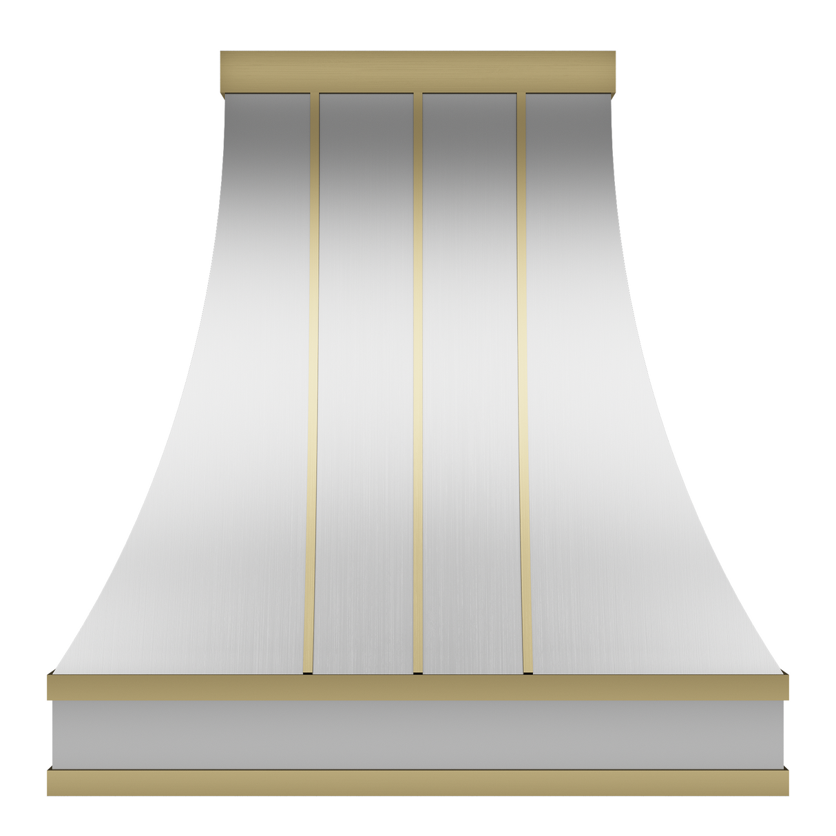 USA Modern Mixed-Metal Range Hood with Stainless Steel and Brass URHS-90-Custom Stainless Steel Range Hood > Luxury Kitchen Hood > High-End Metal Vent Hood-USA Range Hood