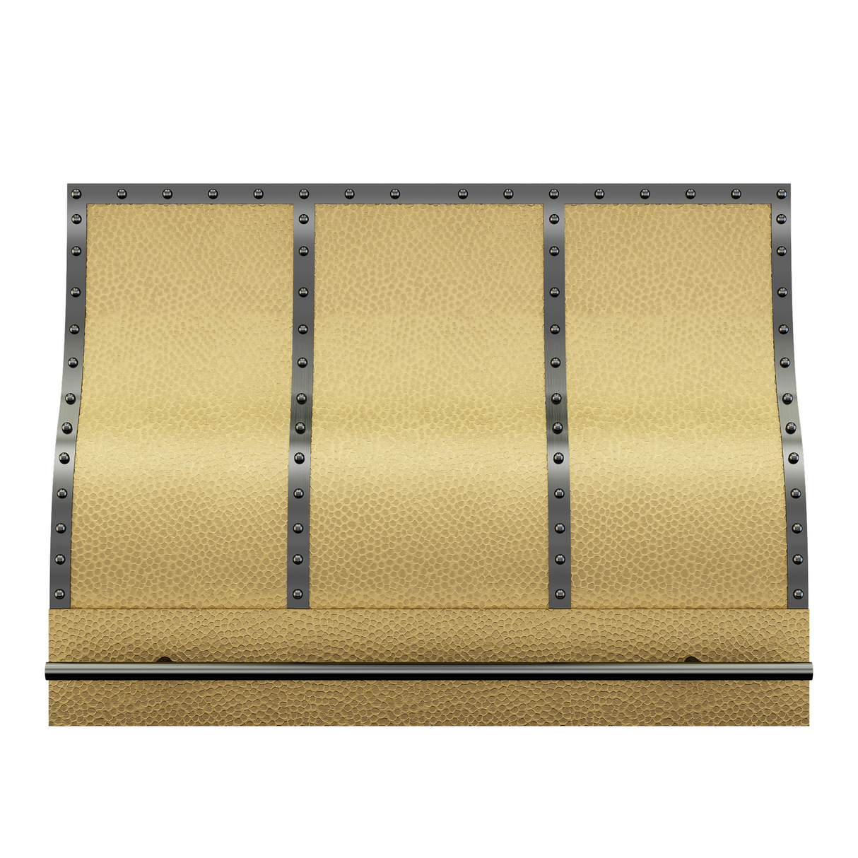 USA Texas Brass Kitchen Hoods with Black Rivets and Straps URHB-23-Custom Brass Range Hood > Luxury Metal Hood > High-End Kitchen Vent Hood-USA Range Hood