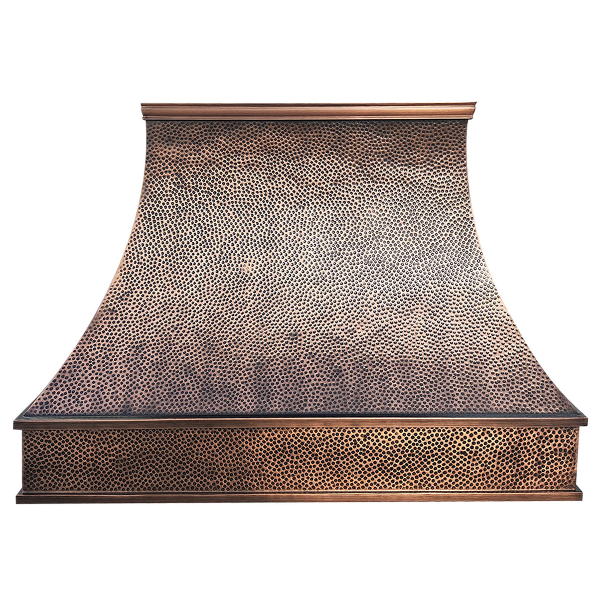 USA Texas Custom Copper Kitchen Hood with Heavy Hammered Texture URHC-37-Custom Copper Range Hood > Luxury Metal Hood > High-End Kitchen Vent Hood-USA Range Hood