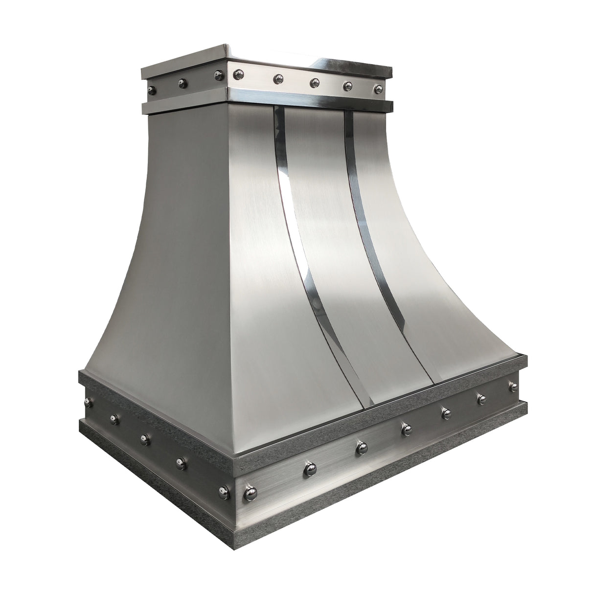 USA Texas Modern Range Hood Stainless Steel with Polished Straps URHS-61-Custom Stainless Steel Range Hood > Luxury Kitchen Hood > High-End Metal Vent Hood-USA Range Hood