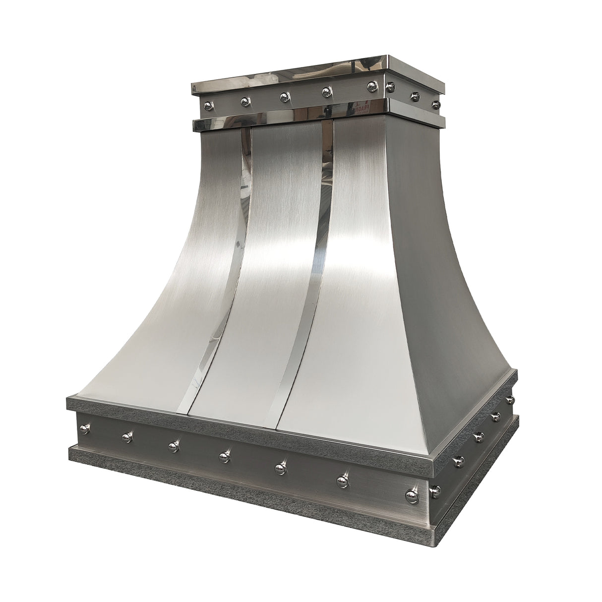 USA Texas Modern Range Hood Stainless Steel with Polished Straps URHS-61-Custom Stainless Steel Range Hood > Luxury Kitchen Hood > High-End Metal Vent Hood-USA Range Hood