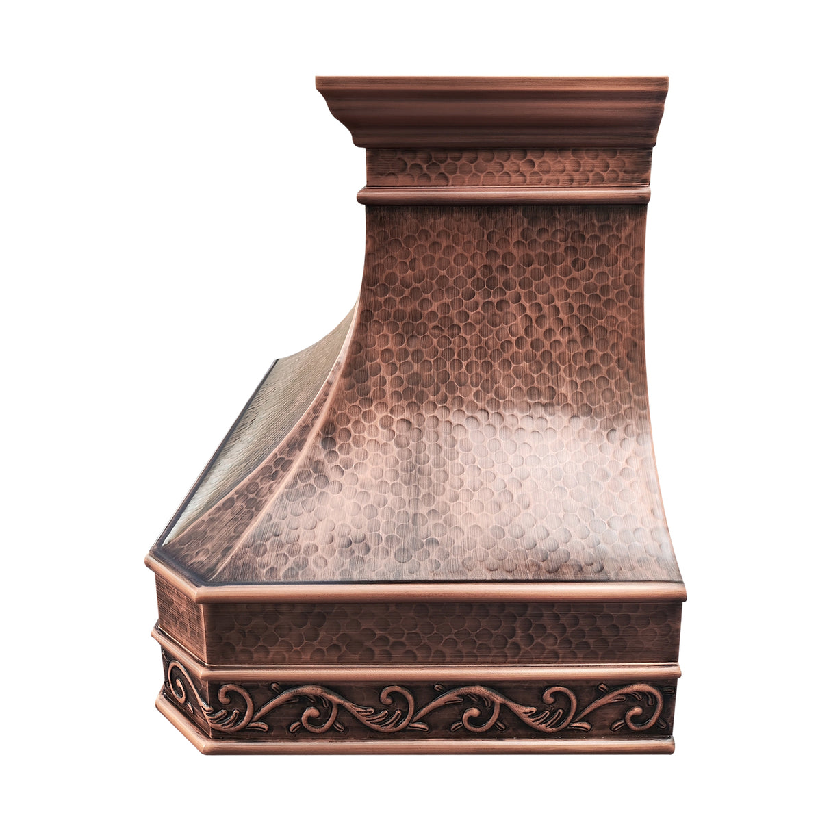 USA Antique Custom Copper Vent Hood with Elegant Apron URHC-33