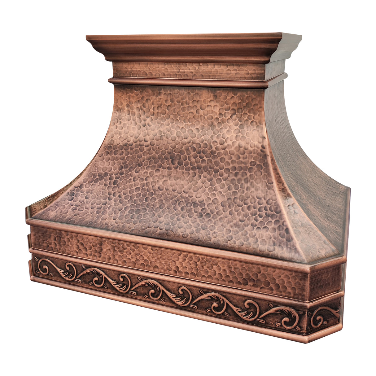 USA Antique Custom Copper Vent Hood with Elegant Apron URHC-33