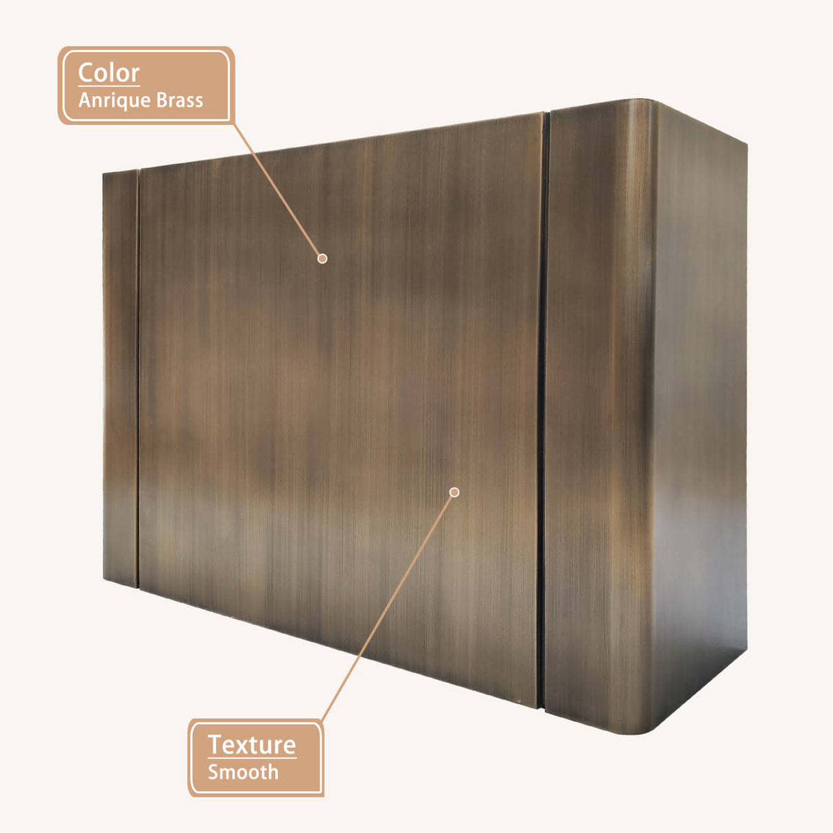 USA Antique Modern Brass Range Hood with Box Shaped URHB-76