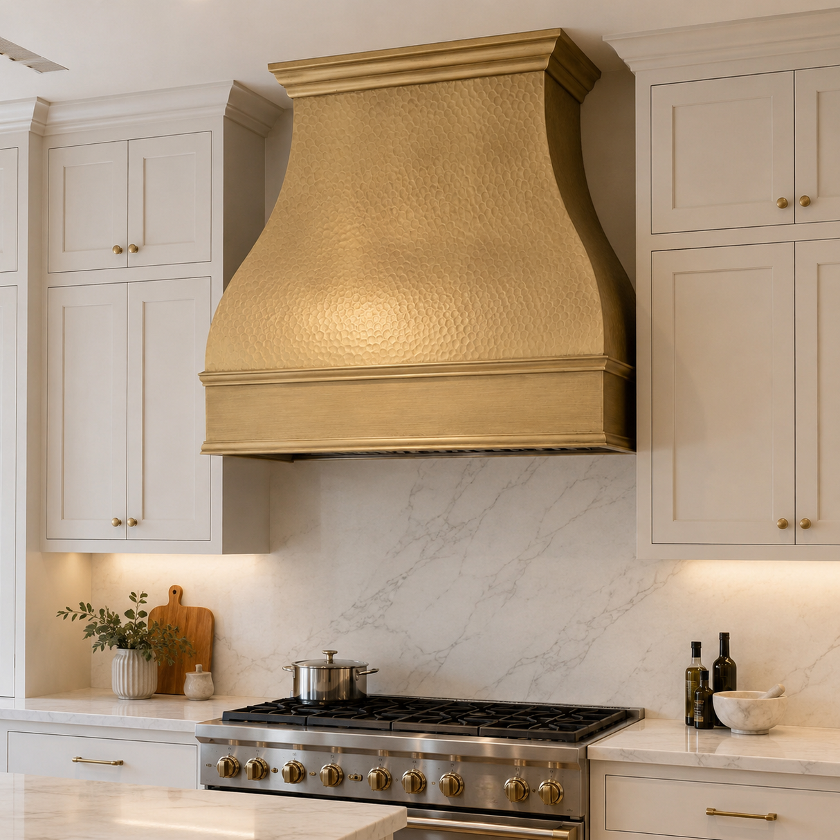 USA Artisan Brass Kitchen Hood with Classic Bell Shaped URHB-144
