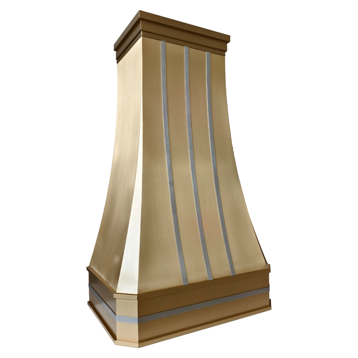 USA Artisan Brass Range Hood Featuring Stainless Steel Straps URHB-89