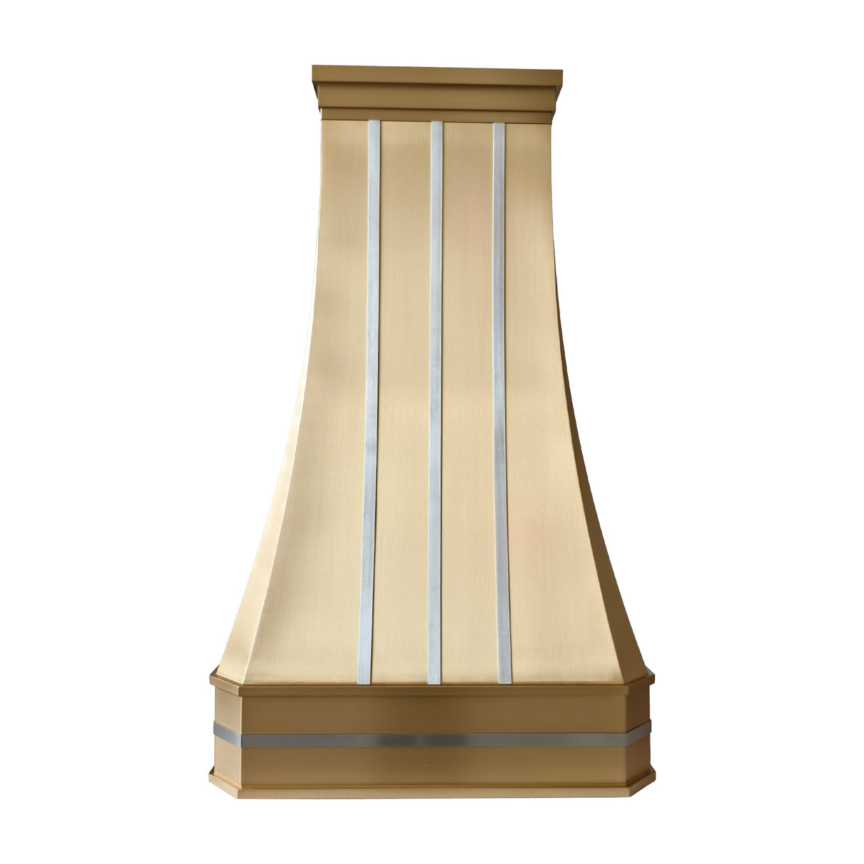 USA Artisan Brass Range Hood Featuring Stainless Steel Straps URHB-89