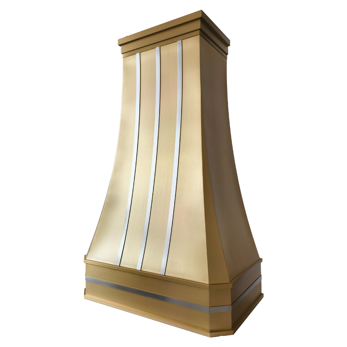 USA Artisan Brass Range Hood Featuring Stainless Steel Straps URHB-89