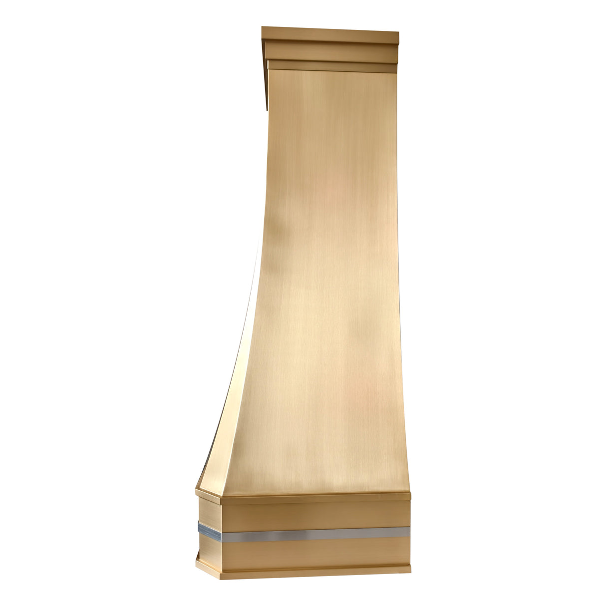 USA Artisan Brass Range Hood Featuring Stainless Steel Straps URHB-89