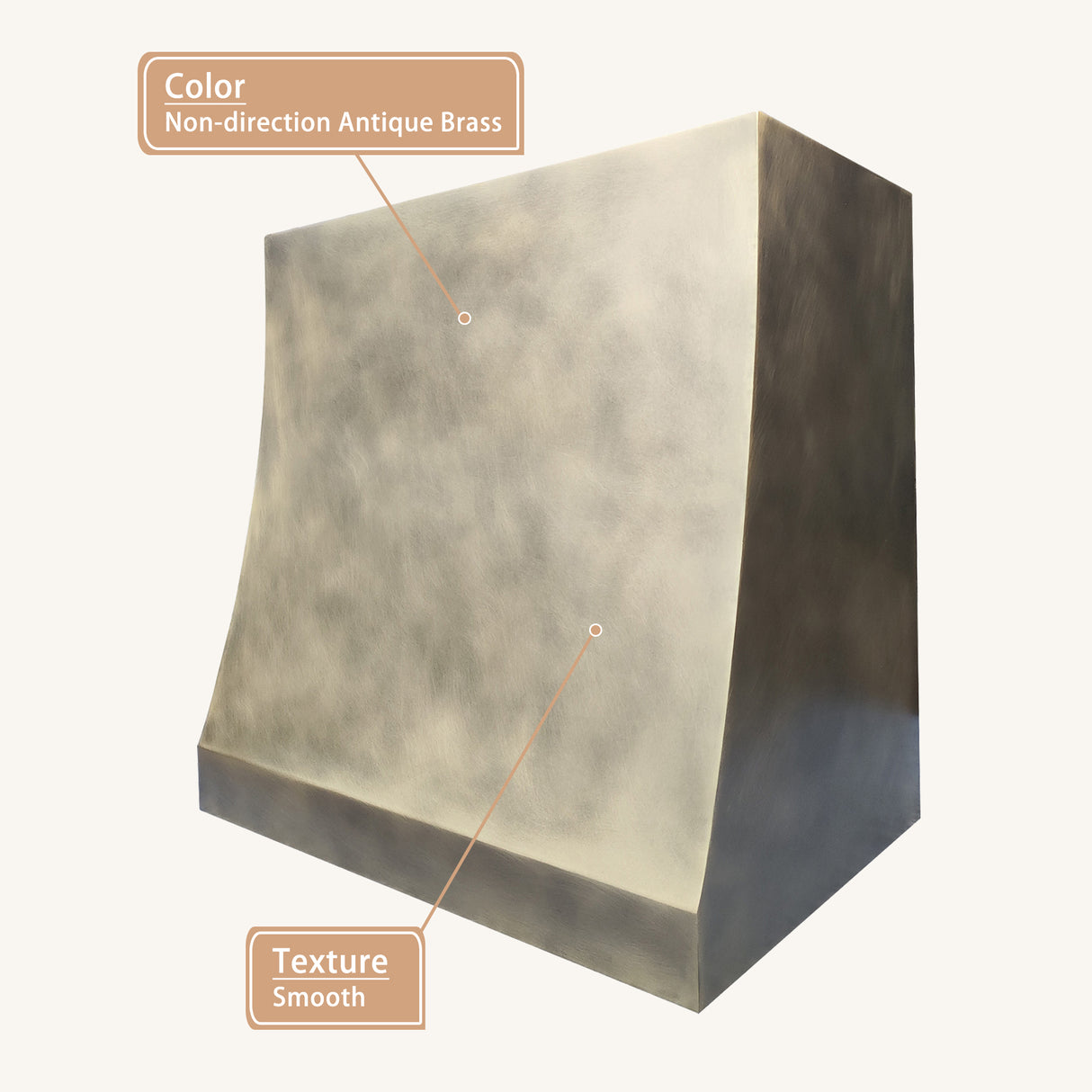 USA Artisan Brass Stove Hood Featuring Non direction Texture URHB-71