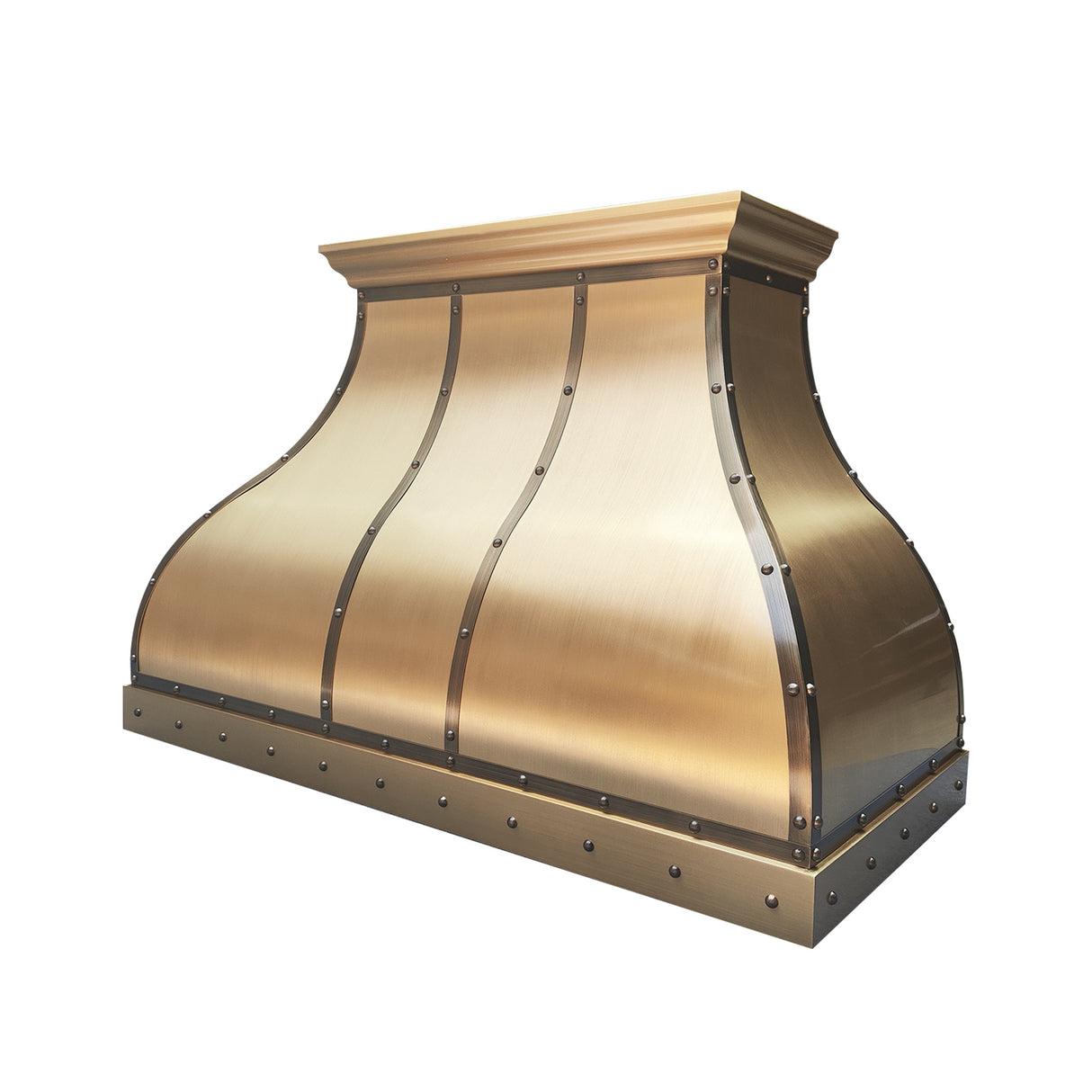 USA Artisan Brushed Brass Kitchen Hood with Designer Bell Shaped URHB-108