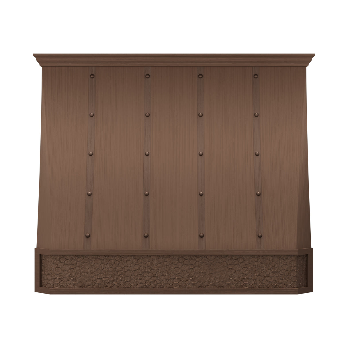 USA Artisan Copper Kitchen Hood Featuring Handmade Details URHC-73