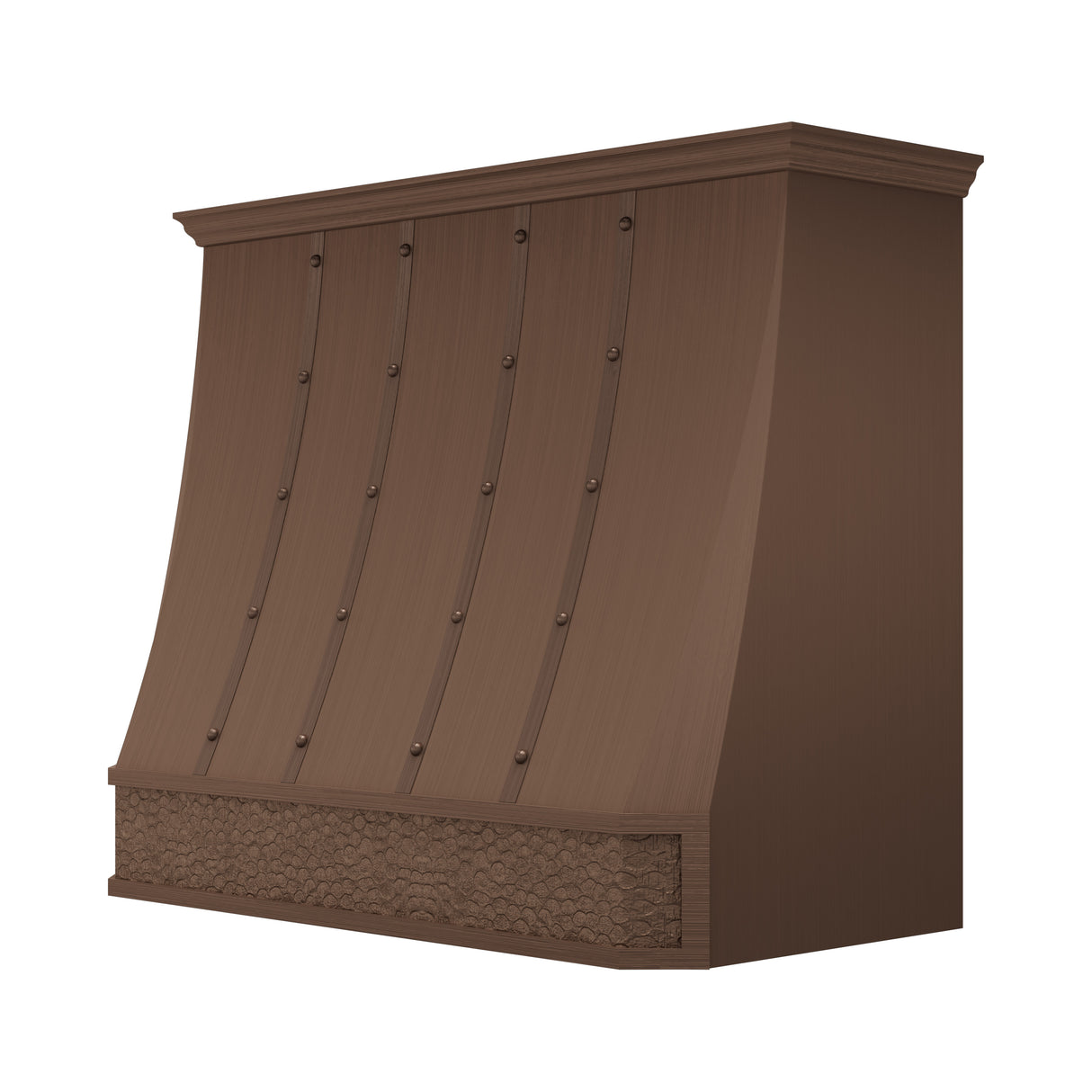 USA Artisan Copper Kitchen Hood Featuring Handmade Details URHC-73