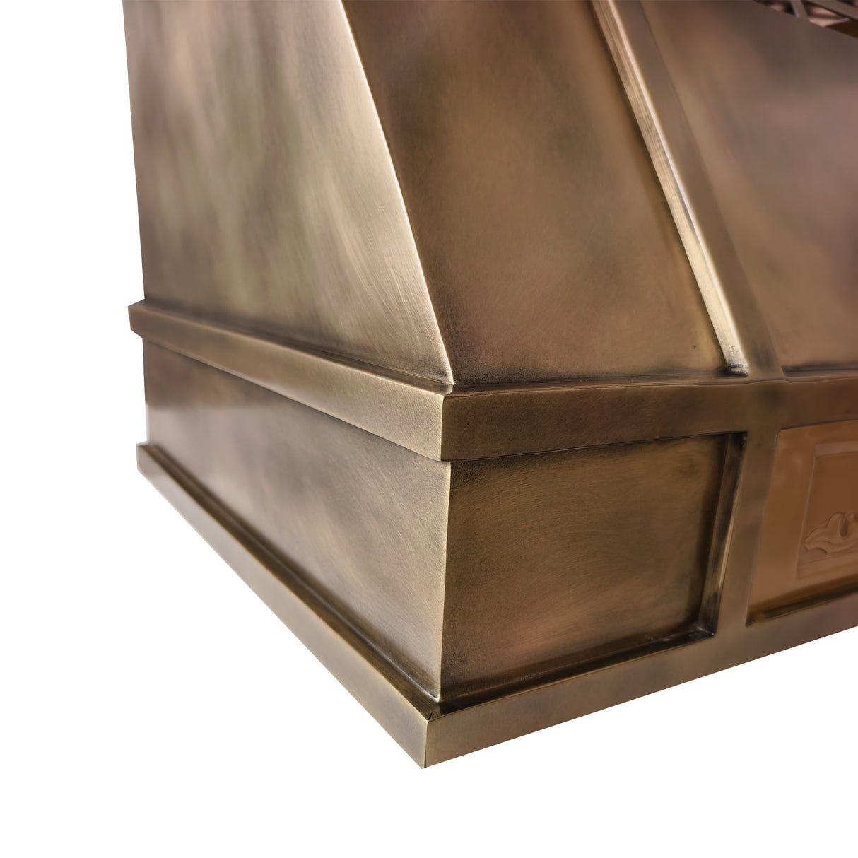 USA Artisan Custom Brass Stove Hood with Handmade Apron URHB-154