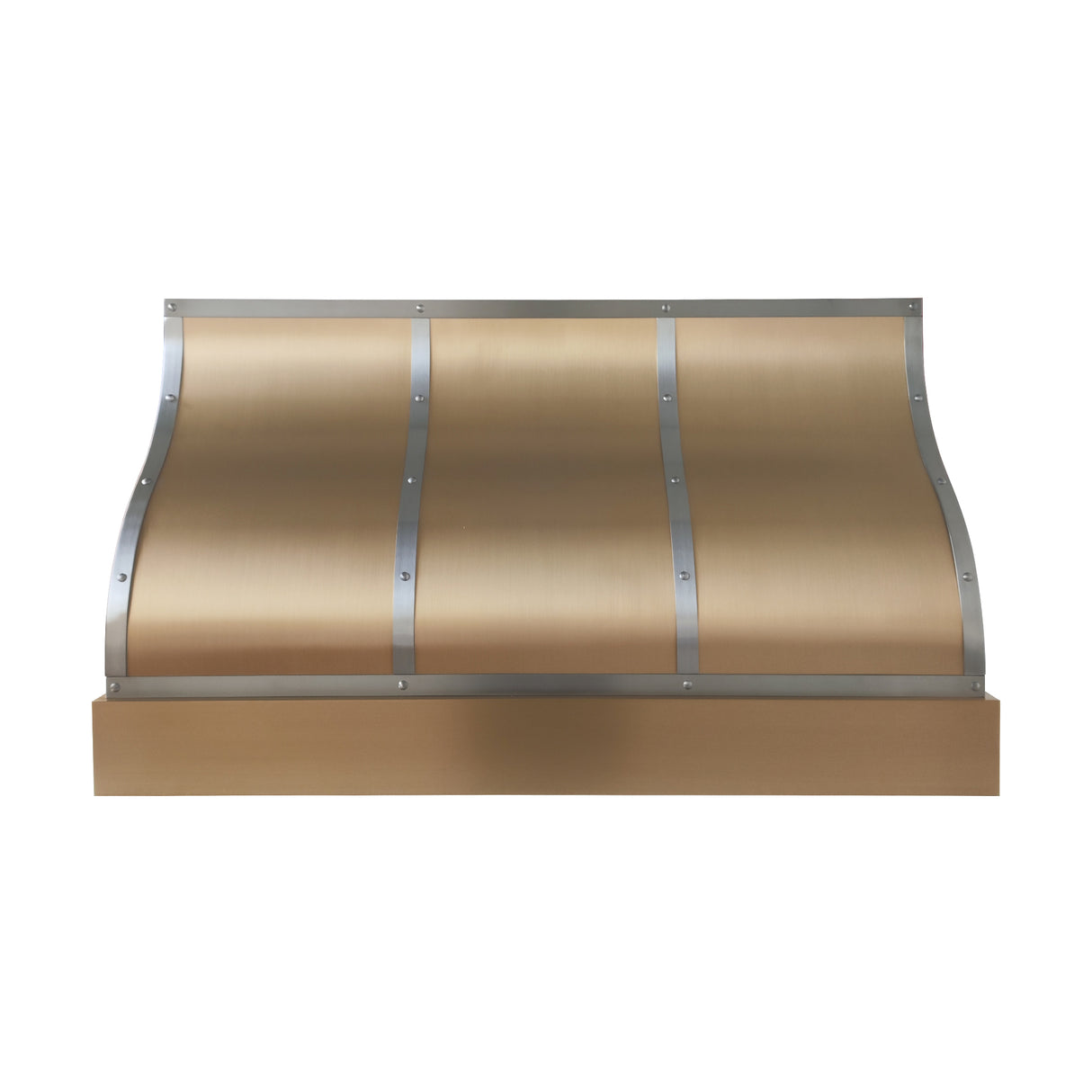 USA Artisan Handmade Brass Range Hood with Stainless Steel Straps URHB-153