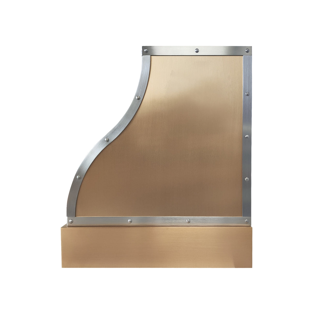 USA Artisan Handmade Brass Range Hood with Stainless Steel Straps URHB-153