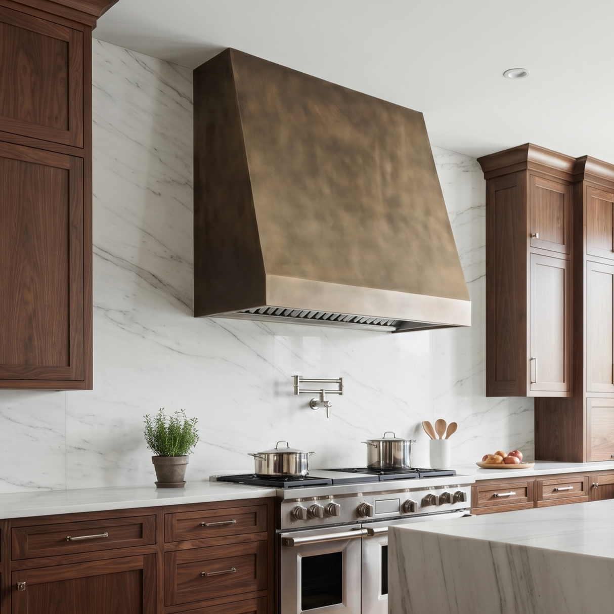 USA Artisan Non-directional Antique Brass Vent Hood URHB-128