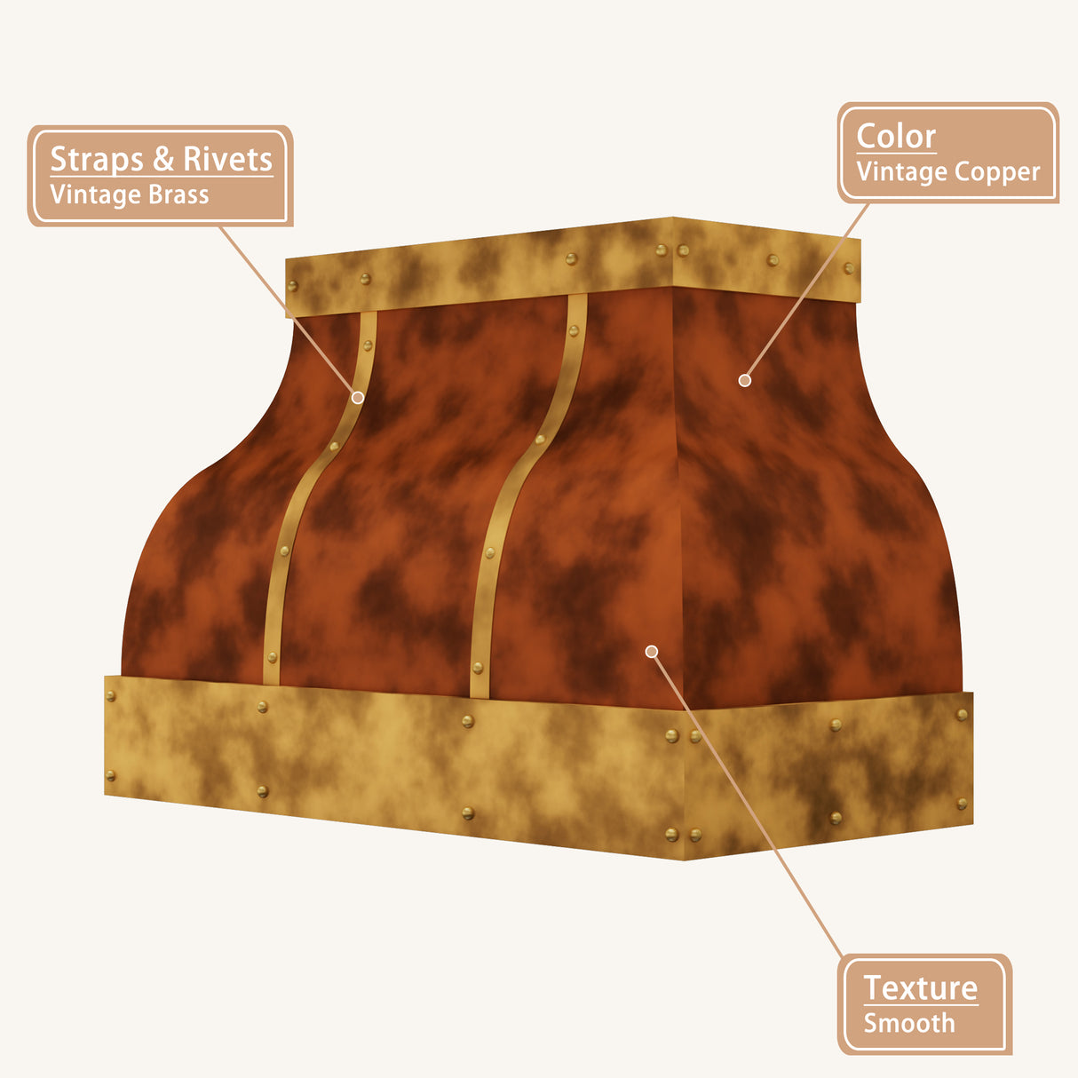 USA Artisan Tuscan Style Copper Kitchen Hood URHC-78