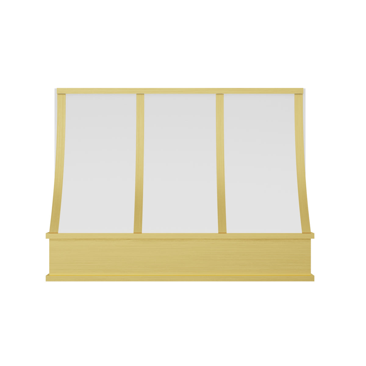 USA Artisan White Stainless Steel Kitchen Hood with Handmade Brass Apron URHS-272