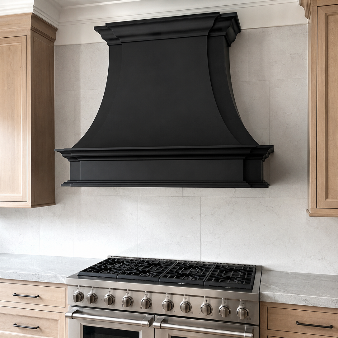 USA Black Artisan Handmade Stainless Steel Stove Hood URHS-241