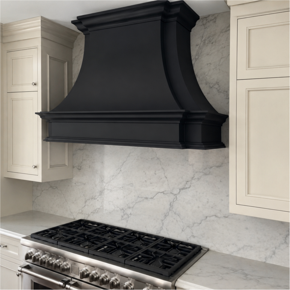 USA Black Artisan Handmade Stainless Steel Stove Hood URHS-241