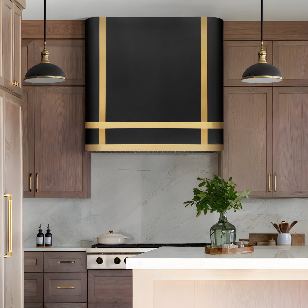 USA Black Stainless Steel Range Hood with Curved Box Shaped URHS-212