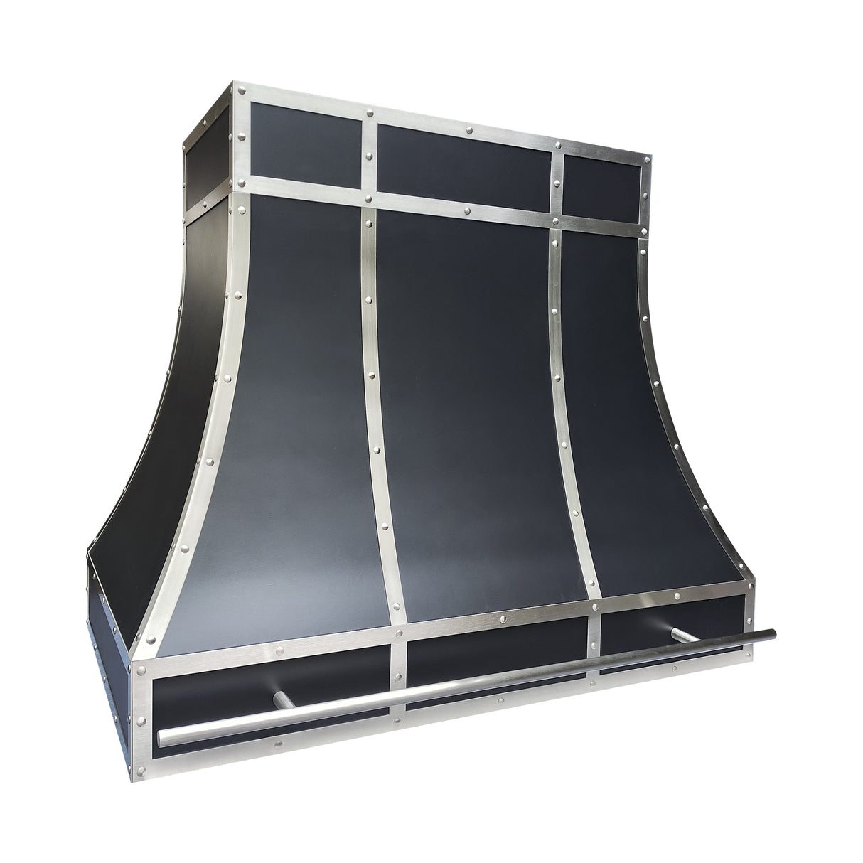 USA Black Stainless Steel Vent Hood Featuring Custom Straps URHS-153