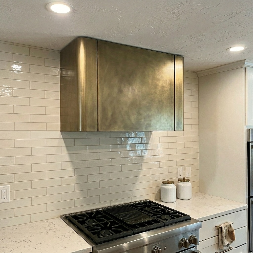 USA Box Custom Brass Range Hood with Non-direction Finish URHB-24