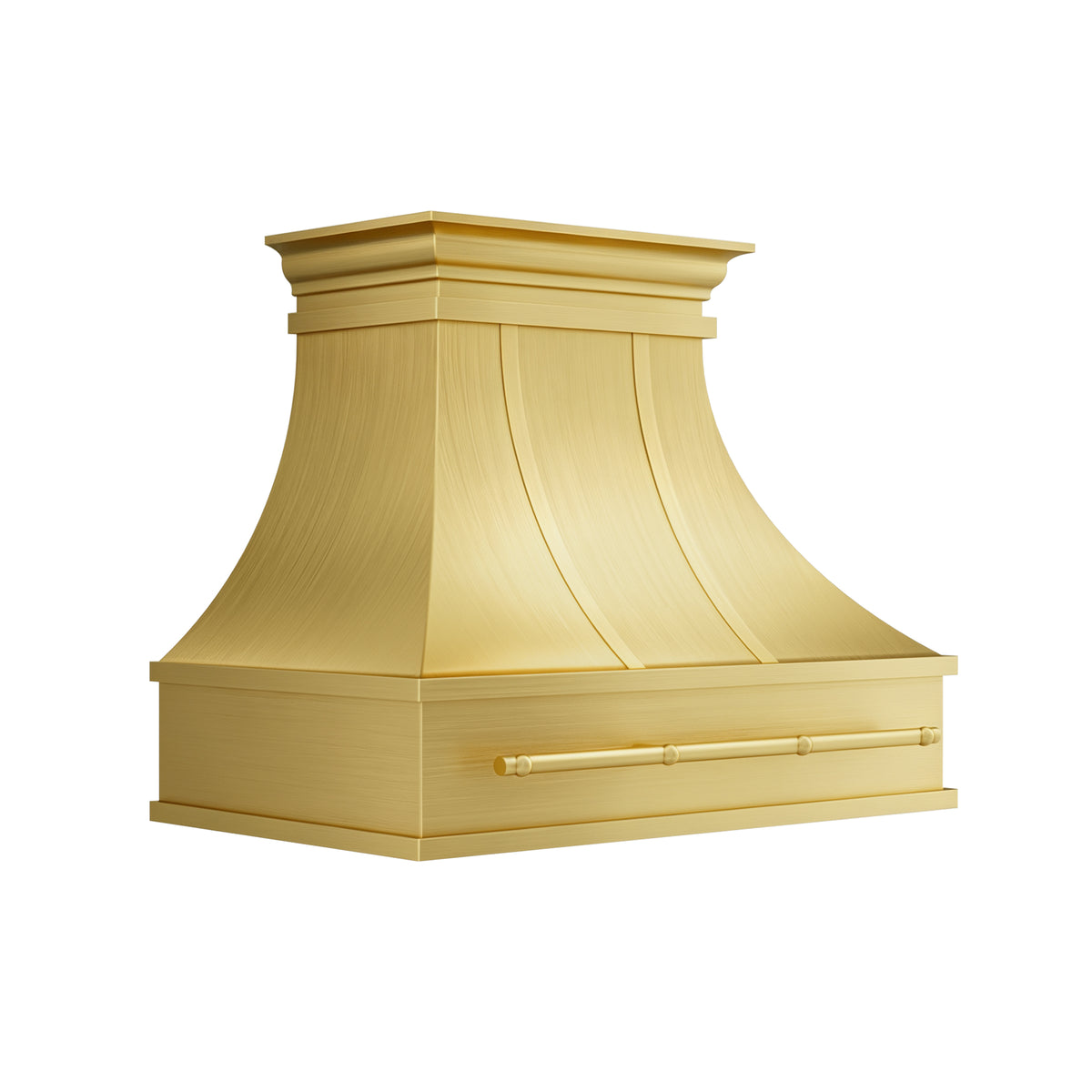 USA Brass Kitchen Hood with Handmade Brass Pot Rack URHB-165