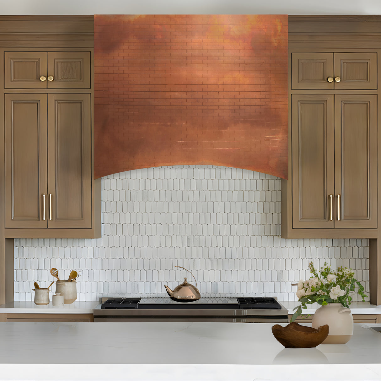 USA California Traditional Handmade Copper Kitchen Hood URHC-69