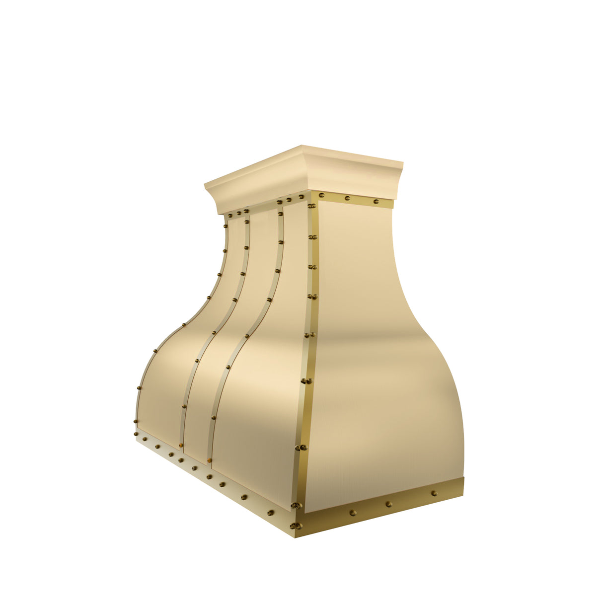 USA Classic Brass Bell Kitchen Hood with Decorative Rivets URHB-06