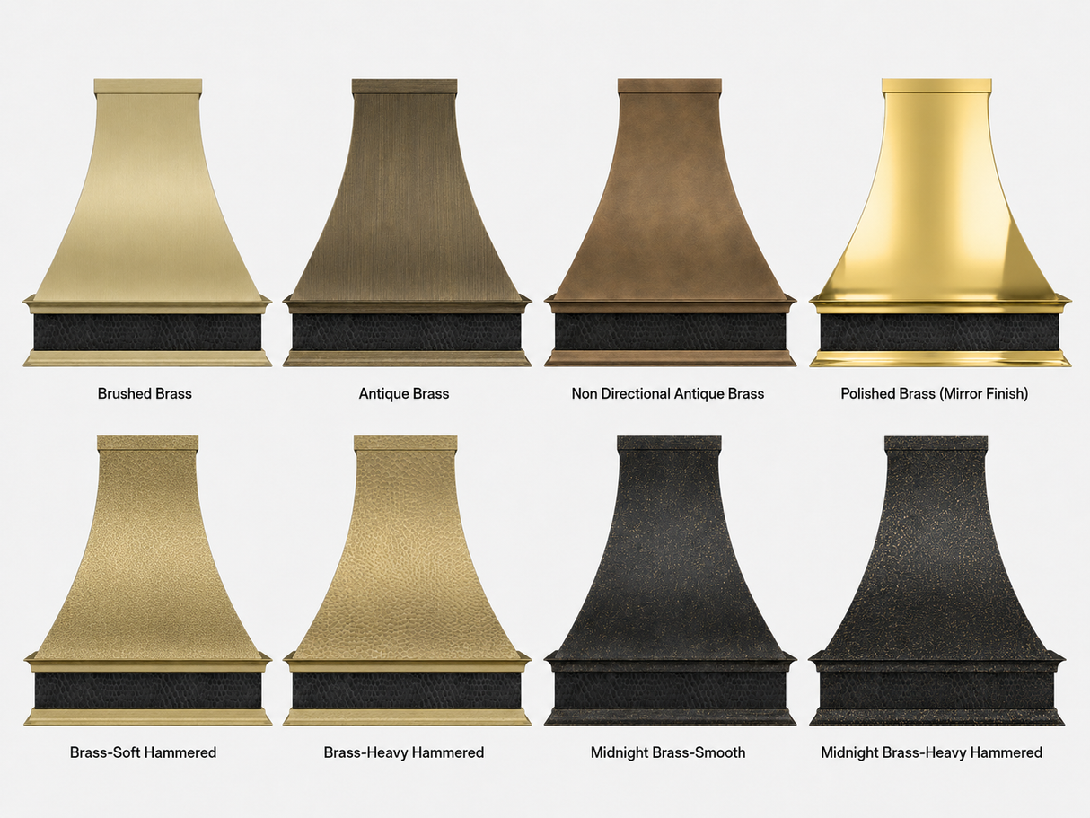 USA Classic Brass Stove Hood with Bronze Copper Apron URHB-112