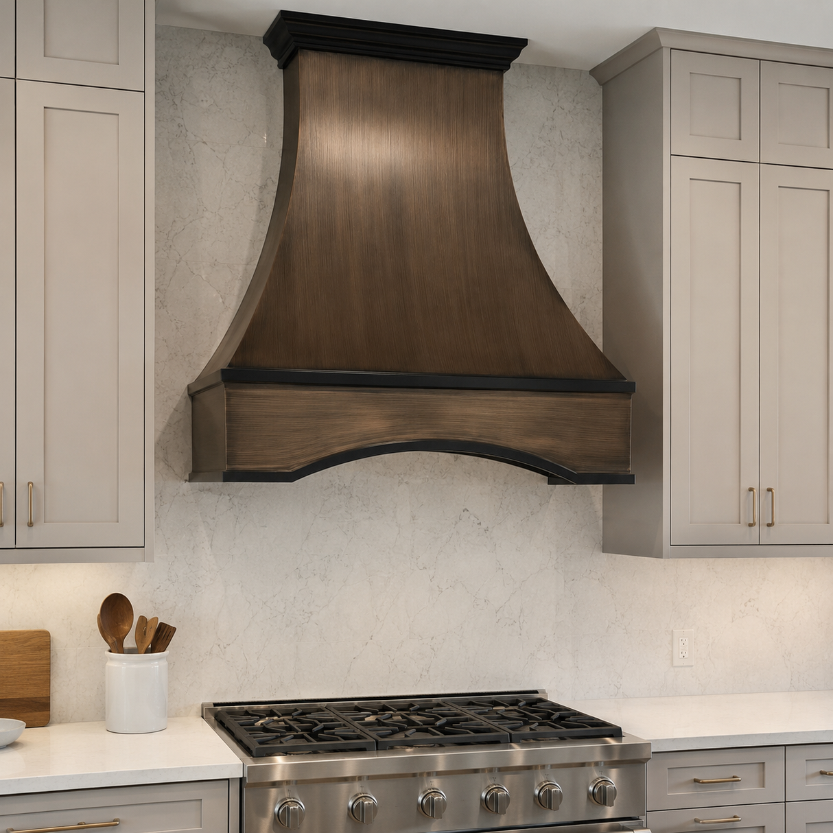 USA Classic Copper Exhaust Hood with Arch Apron URHC-108