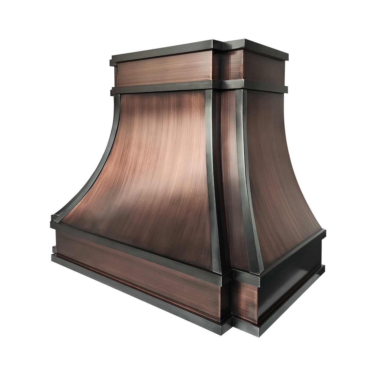 USA Classic Copper Kitchen Hood with Dark Antique Straps URHC-102