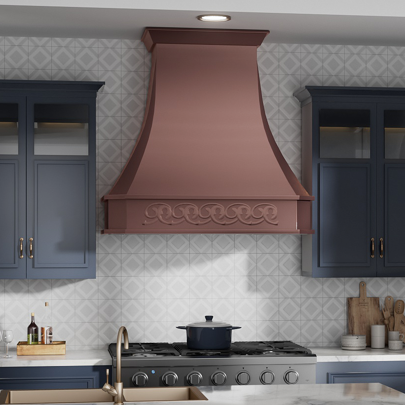 USA Classic Copper Kitchen Hood with Smooth Texture URHC-06