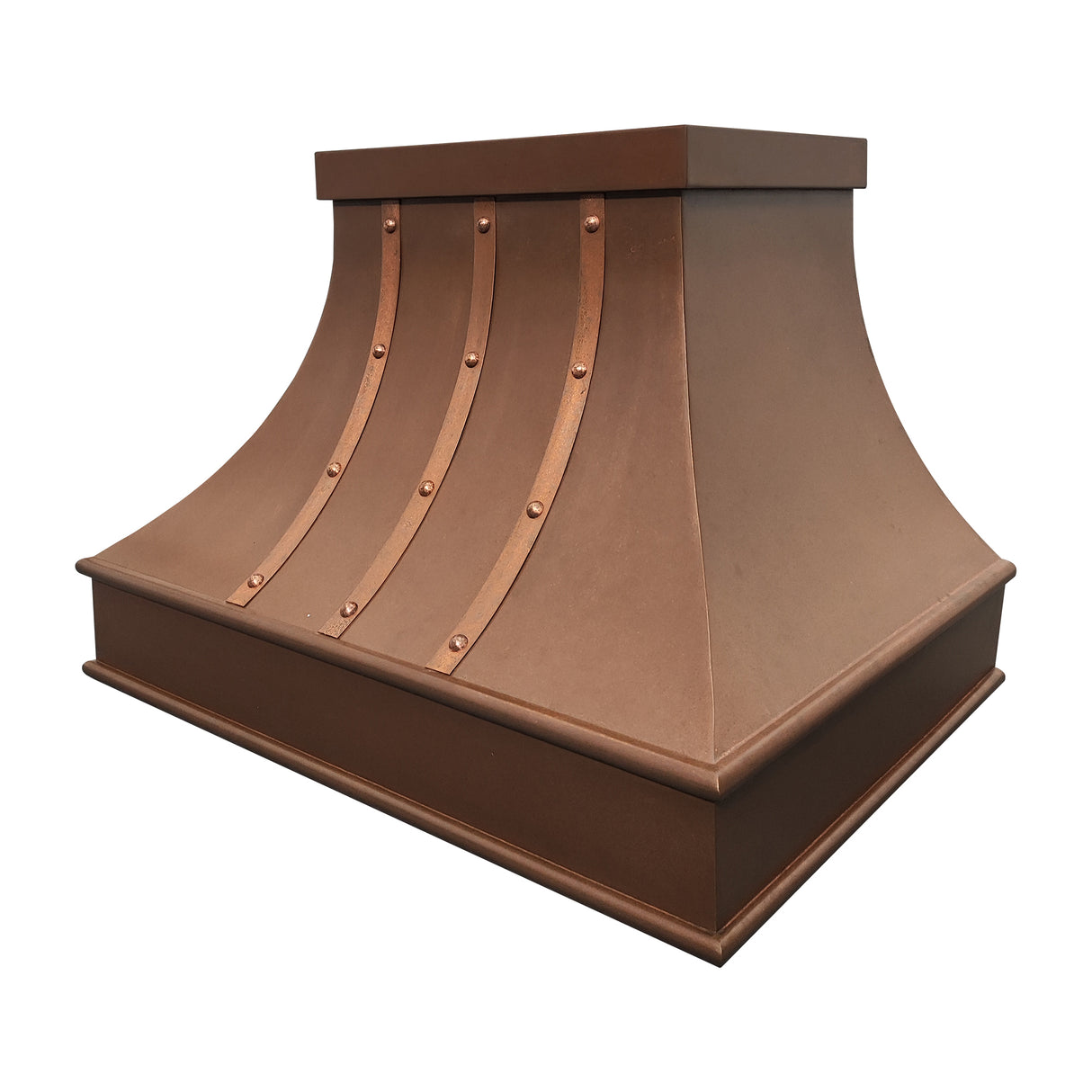 USA Classic Copper Kitchen Hood with Weathered Copper Straps URHC-68