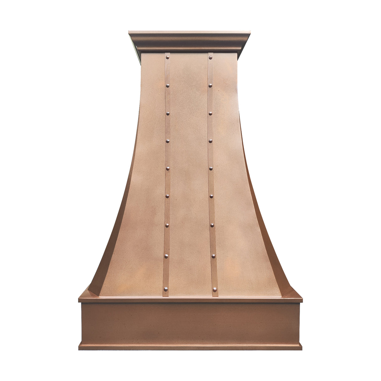 USA Classic Copper Stove Hood Featuring Weathered Copper Straps URHC-77