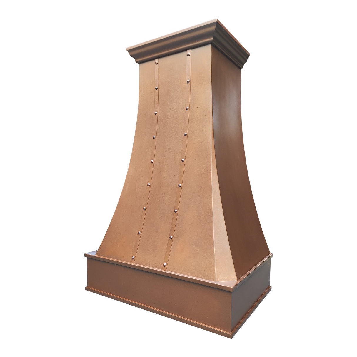 USA Classic Copper Stove Hood Featuring Weathered Copper Straps URHC-77