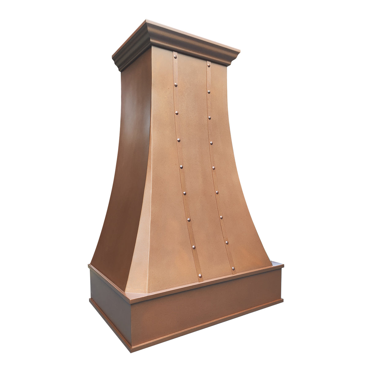 USA Classic Copper Stove Hood Featuring Weathered Copper Straps URHC-77
