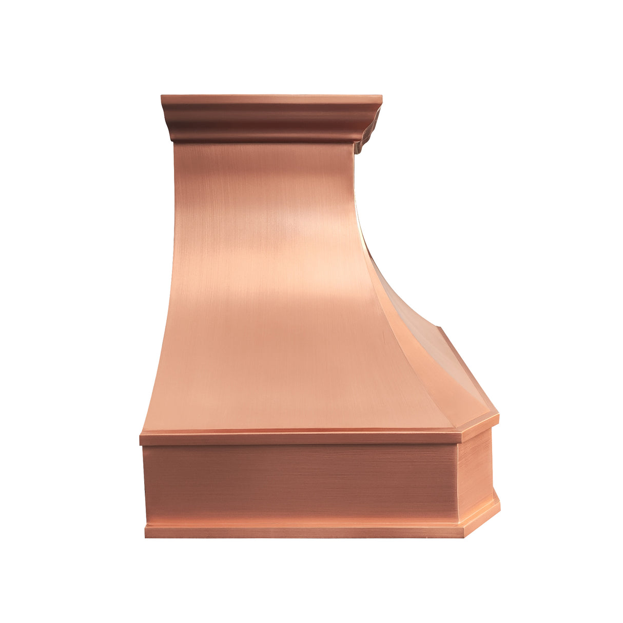 USA Classic Curved Copper Kitchen Range Hood in Natural Warm Finish URHC-57