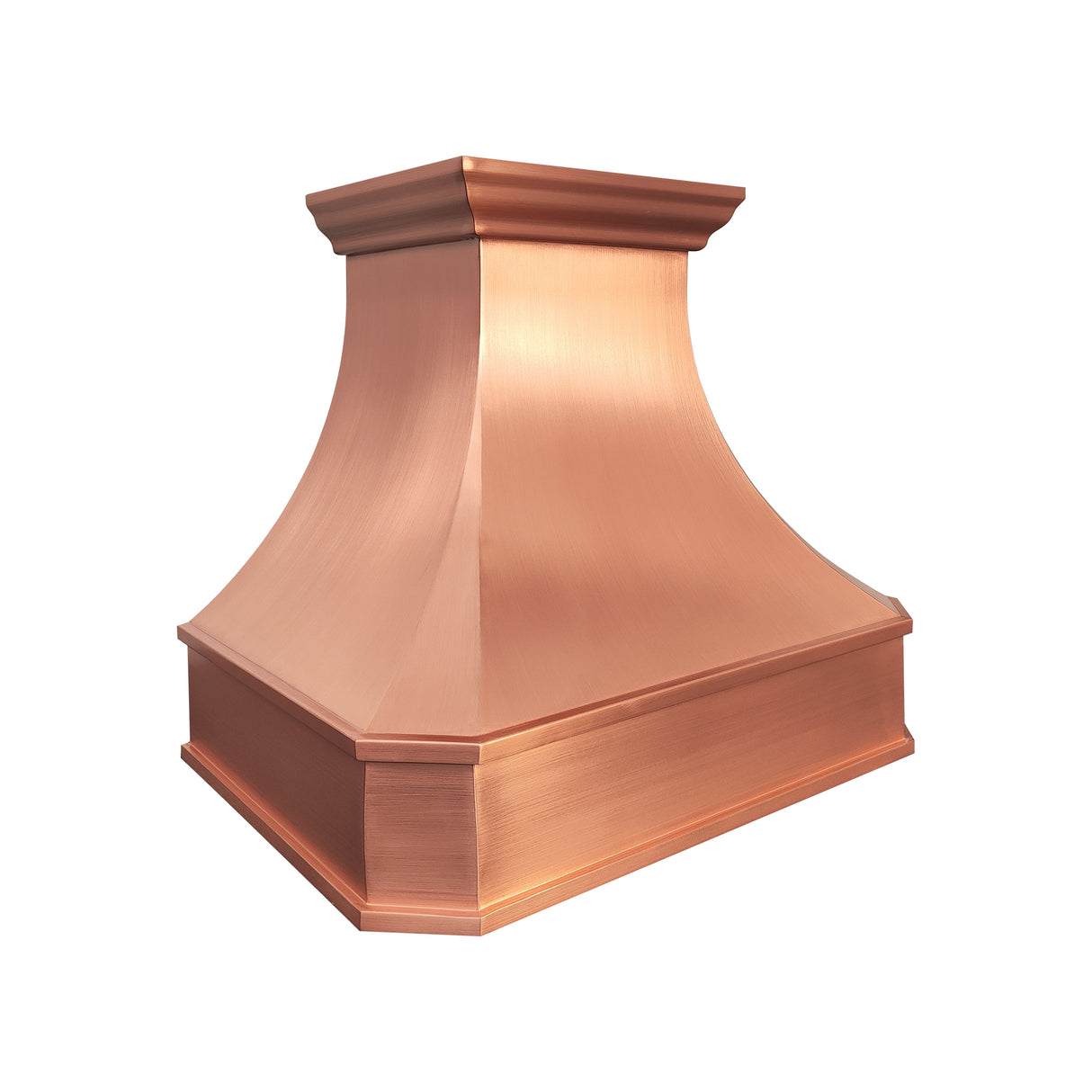USA Classic Curved Copper Kitchen Range Hood in Natural Warm Finish URHC-57