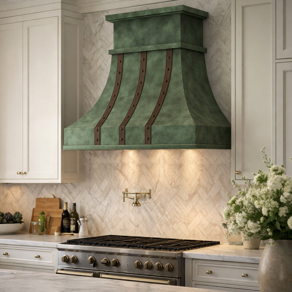 USA Classic Green Patina Copper Kitchen Hood URHC-65