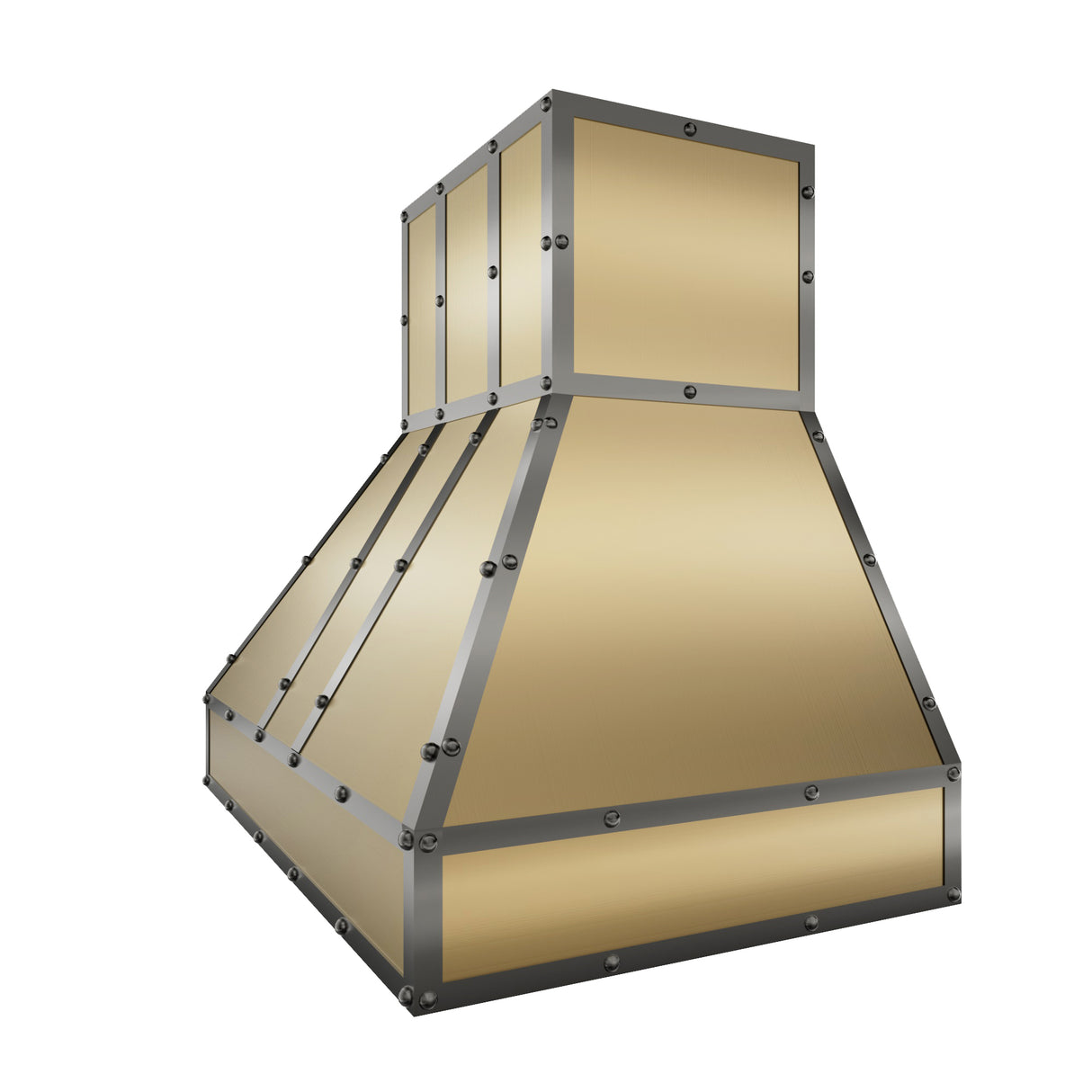 USA Classic Brass Modern Vent Hood with Dark Straps URHB-12