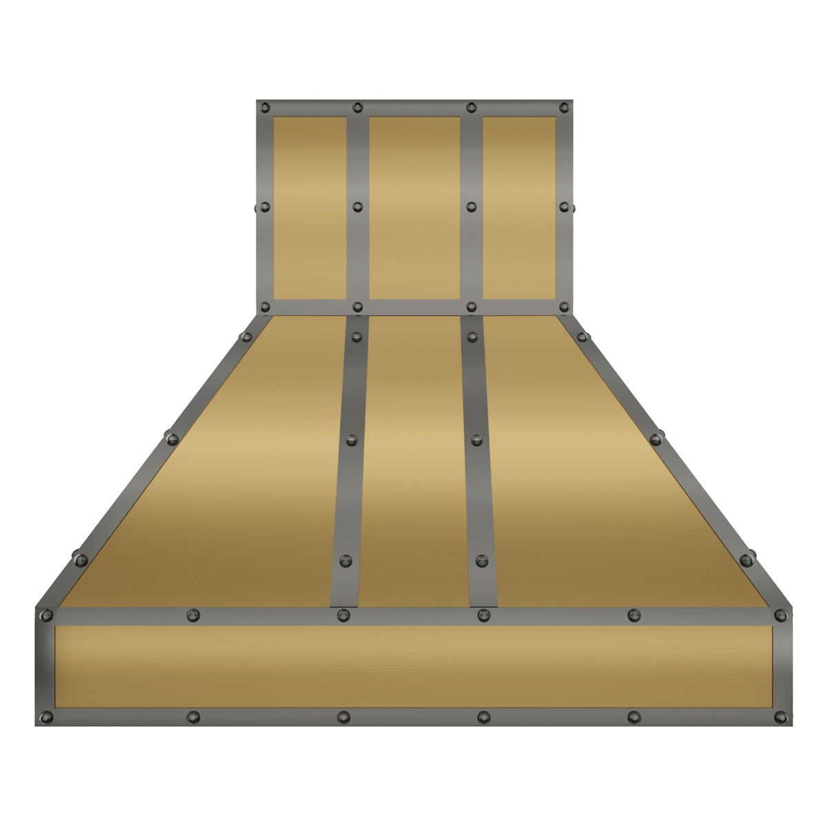 USA Classic Brass Modern Vent Hood with Dark Straps URHB-12