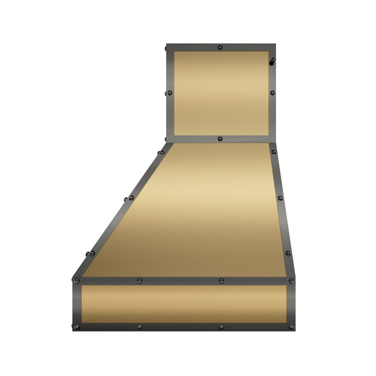 USA Classic Brass Modern Vent Hood with Dark Straps URHB-12