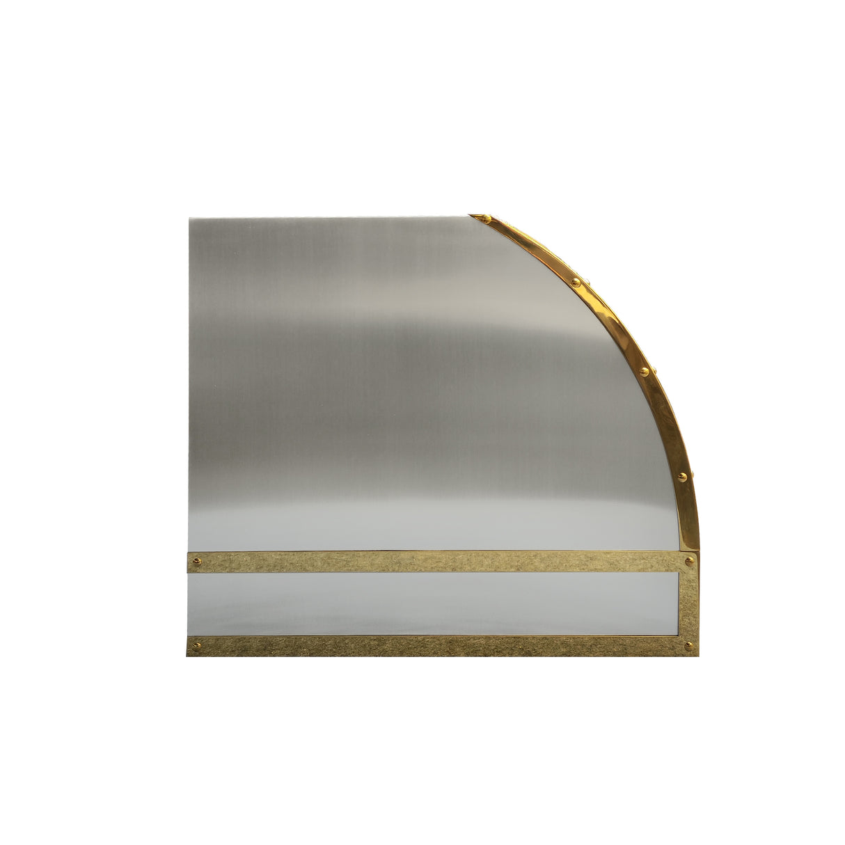 USA Classic Stainless Steel Range Hood with Polished Brass Straps URHS-195
