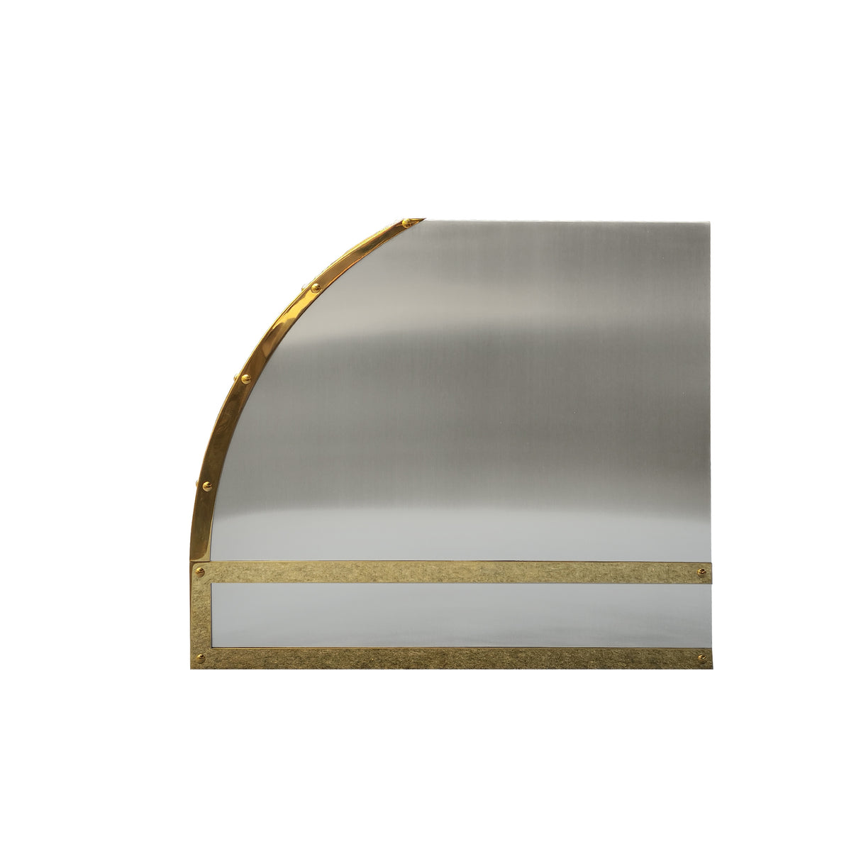 USA Classic Stainless Steel Range Hood with Polished Brass Straps URHS-195