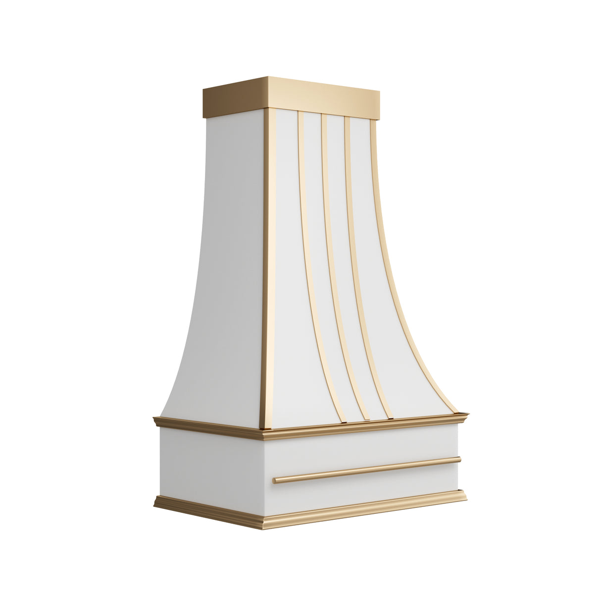 USA Classic White Stainless Steel Vent Hood with Brass Pot Rack URHS-220