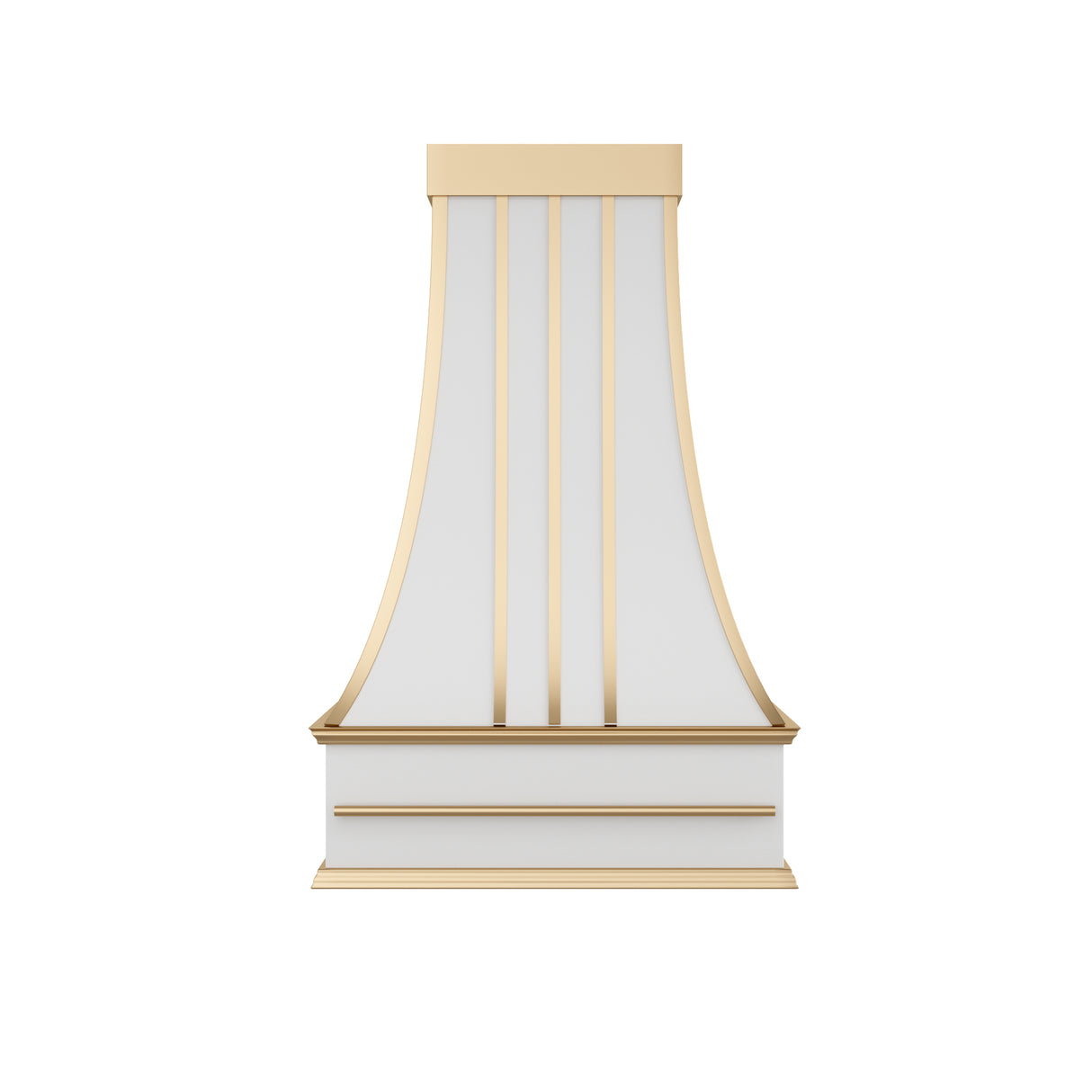 USA Classic White Stainless Steel Vent Hood with Brass Pot Rack URHS-220